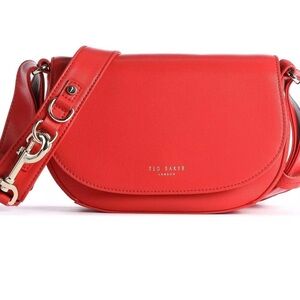 TED BAKER LONDON Equina Red leather & suede Crossbody/shoulder bag/purse